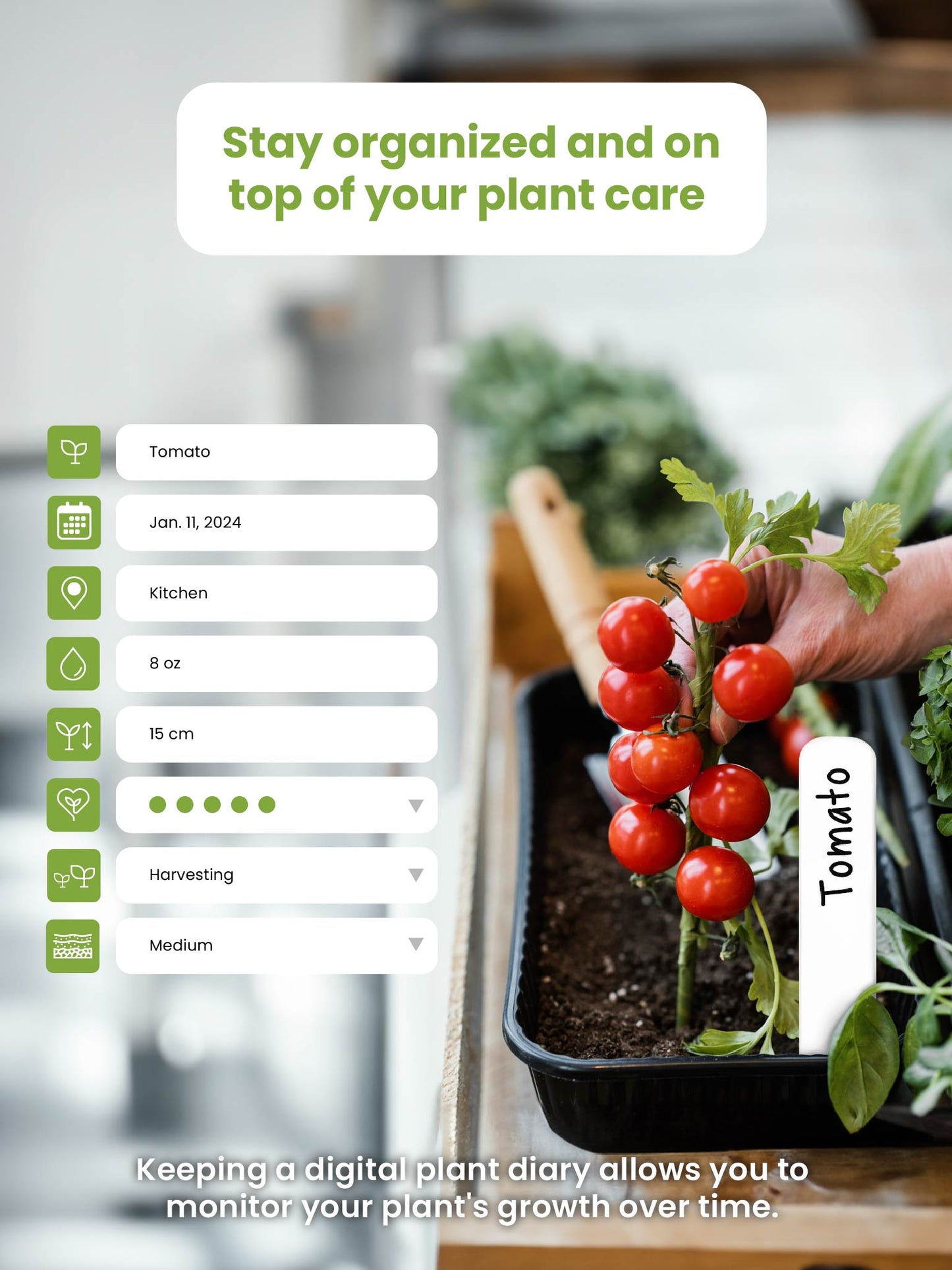Plant Diary | Touch & Grow Electronic Diary, Plant Tag