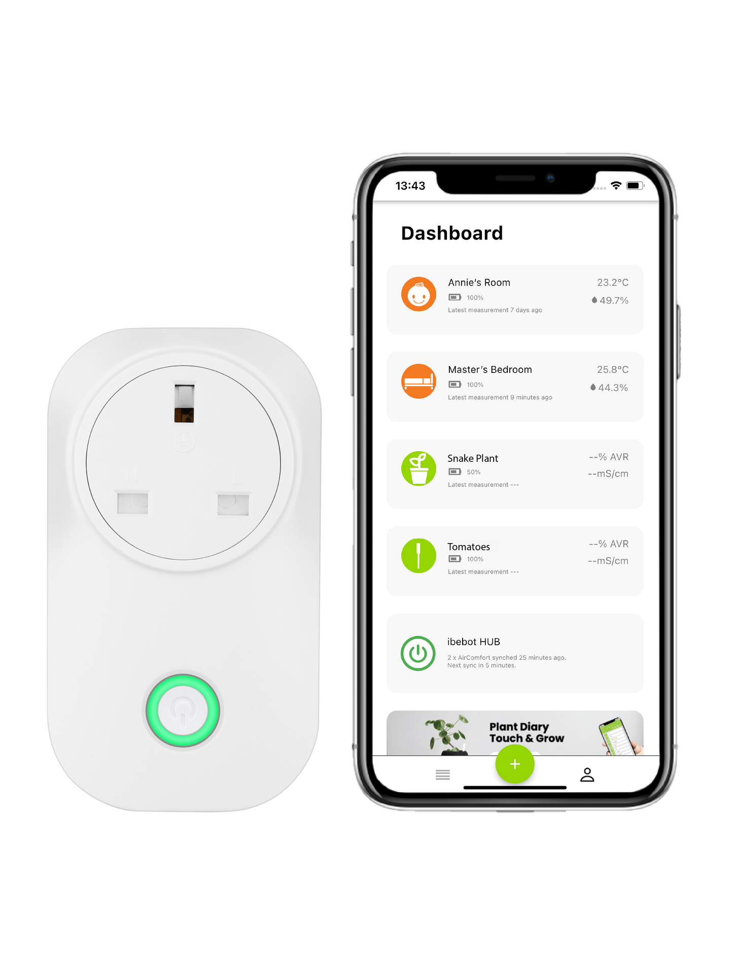 iBebot Hub | App-Controlled Plug & Remote Monitoring - US, UK, EU, AU